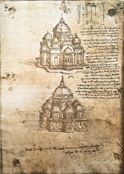 Studi di Edifici a Pianta Centrale da Leonardo da Vinci